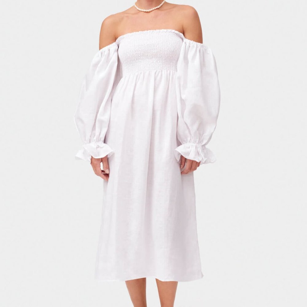 Sleeper Atlanta White Linen Dress (Size S, Originally $320)